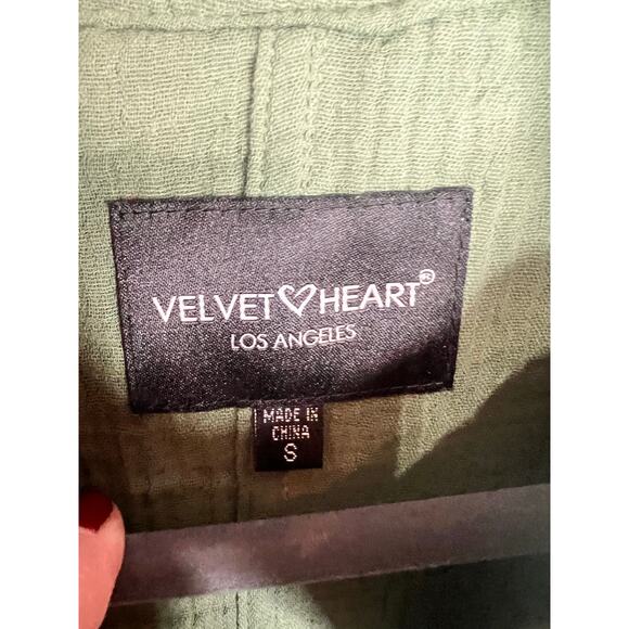 Velvet Heart Long Sleeve Full Zip Military Utility Jacket Green Women's S NWOT - Picture 3 of 5